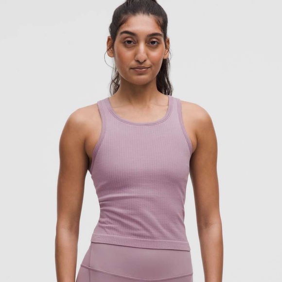 Lululemon lavender lux light purple Ebb to Street Cropped Racerback Tank Top - Picture 6 of 7